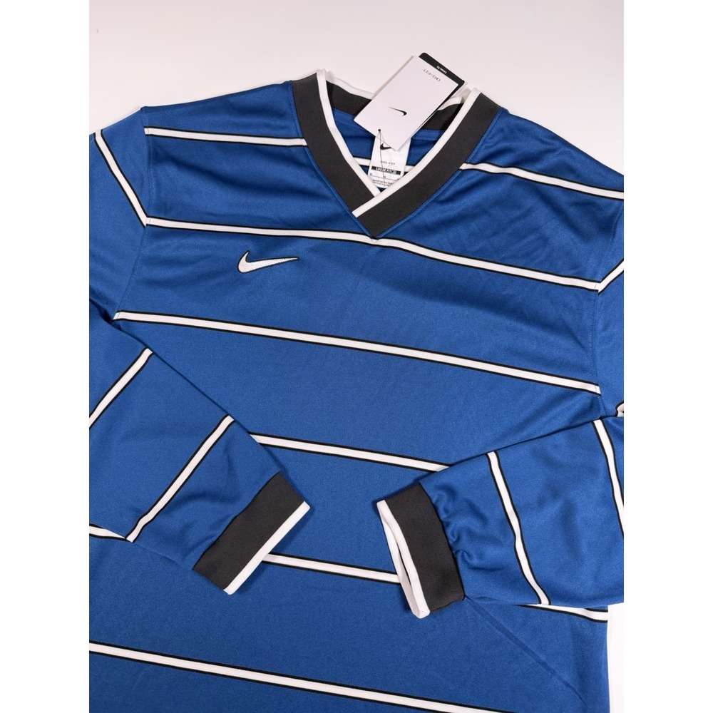 Nike DF Energy Top Soccer Jersey Blue/Black Longsleeve IF1532-476 Men's Sz M